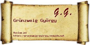 Grünzweig György névjegykártya